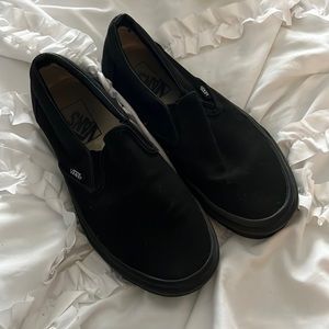 Black Slip-on Vans Size Women’s 7.5, Men’s 6